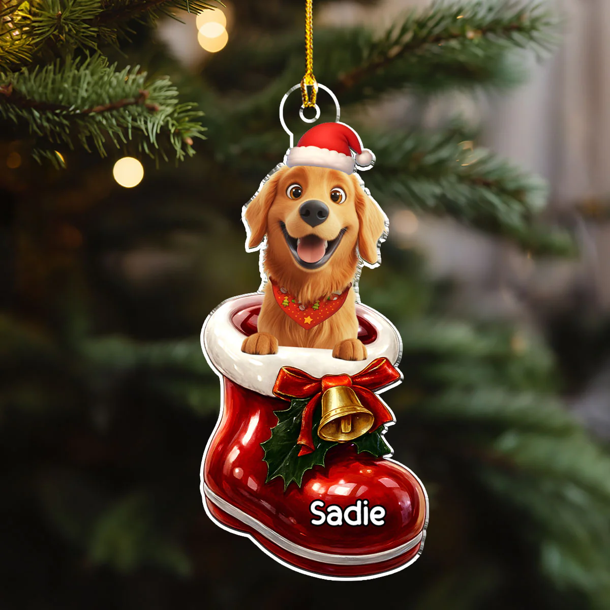 Here In Your Shoes - Personalized Custom 3D Effect Acrylic Ornament - Image 3