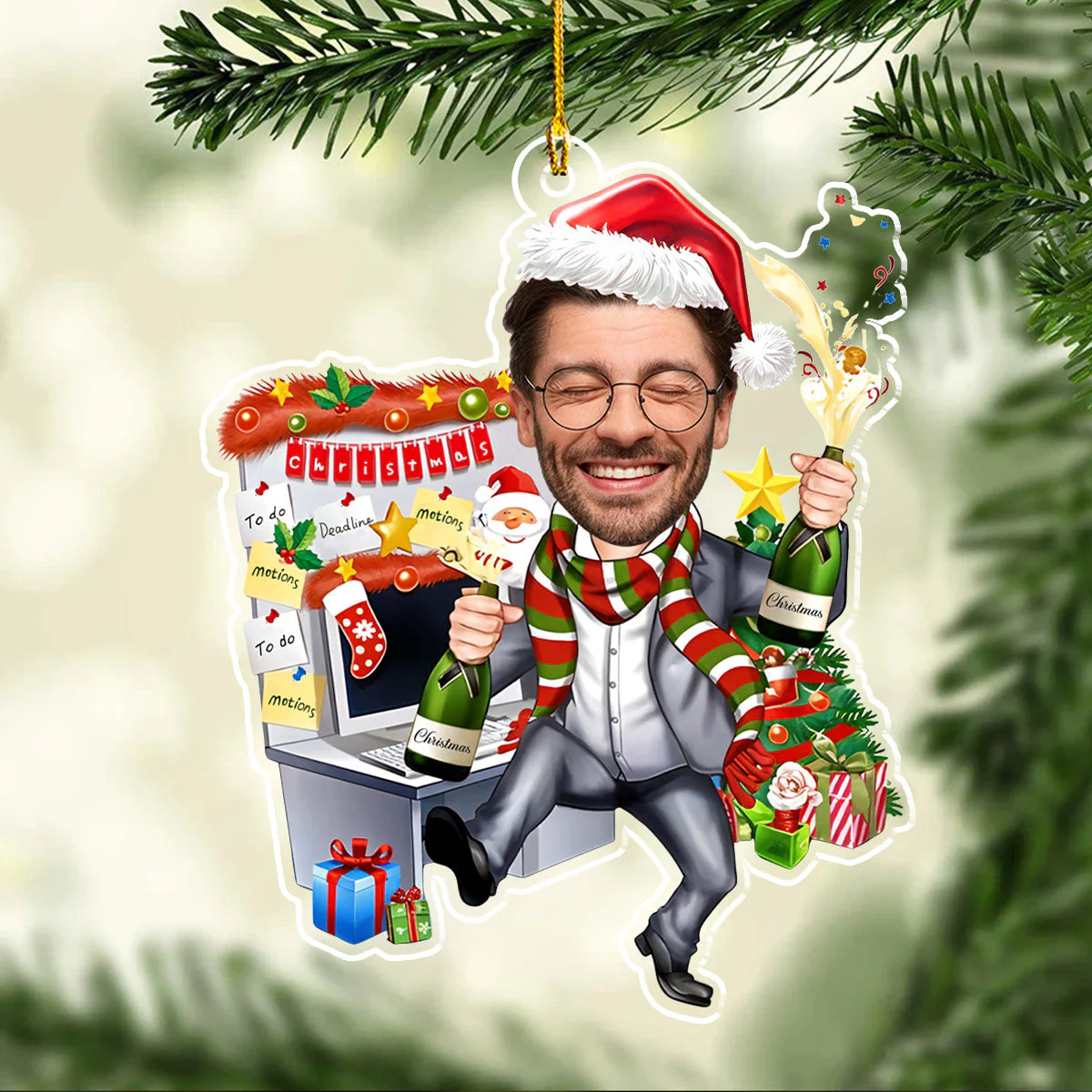 Here Is My Coworker 3 - Personalized Custom Acrylic Ornament - Image 2