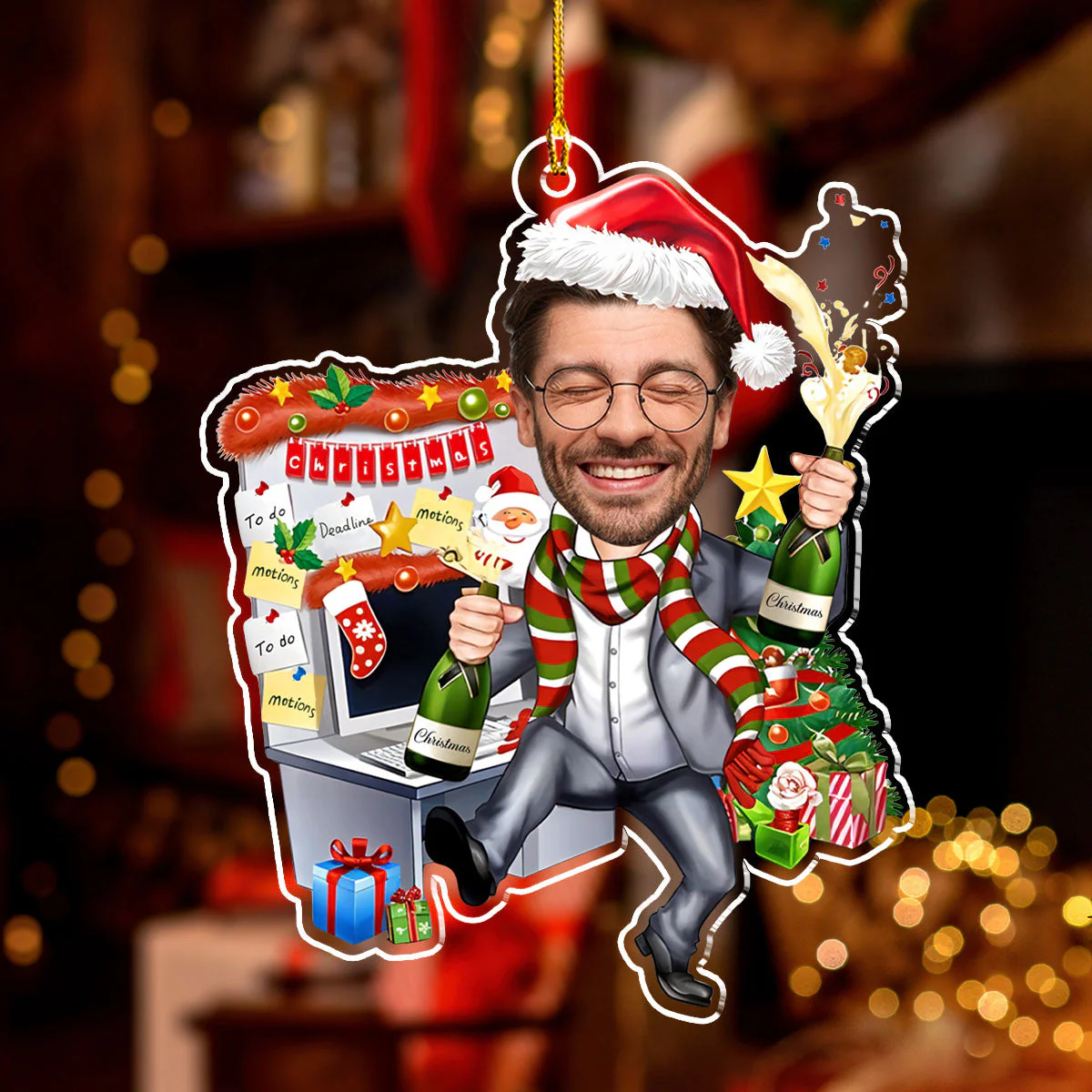 Here Is My Coworker 3 - Personalized Custom Acrylic Ornament - Image 4