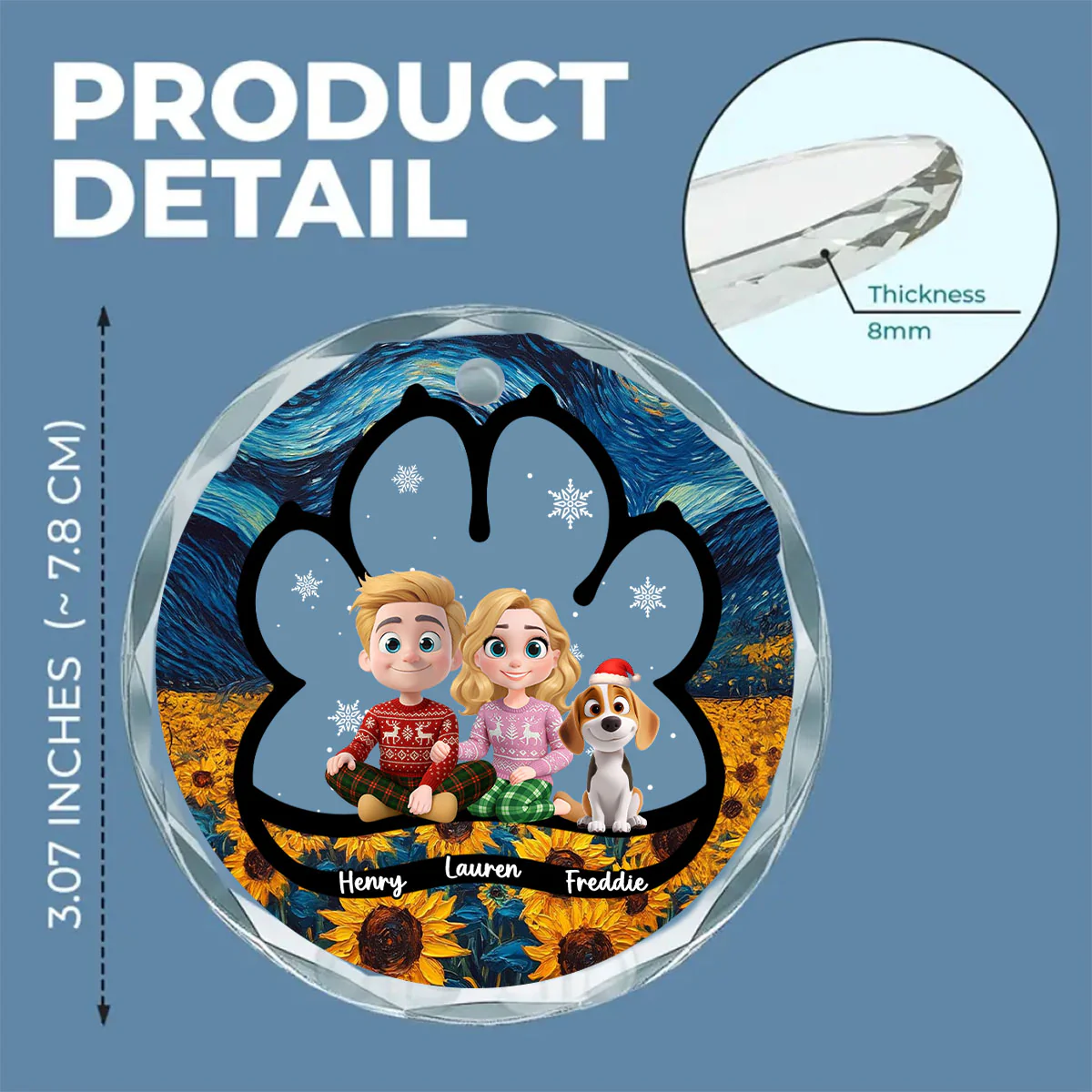 Here With Each Other - Personalized Custom Glass Ornament - Image 5