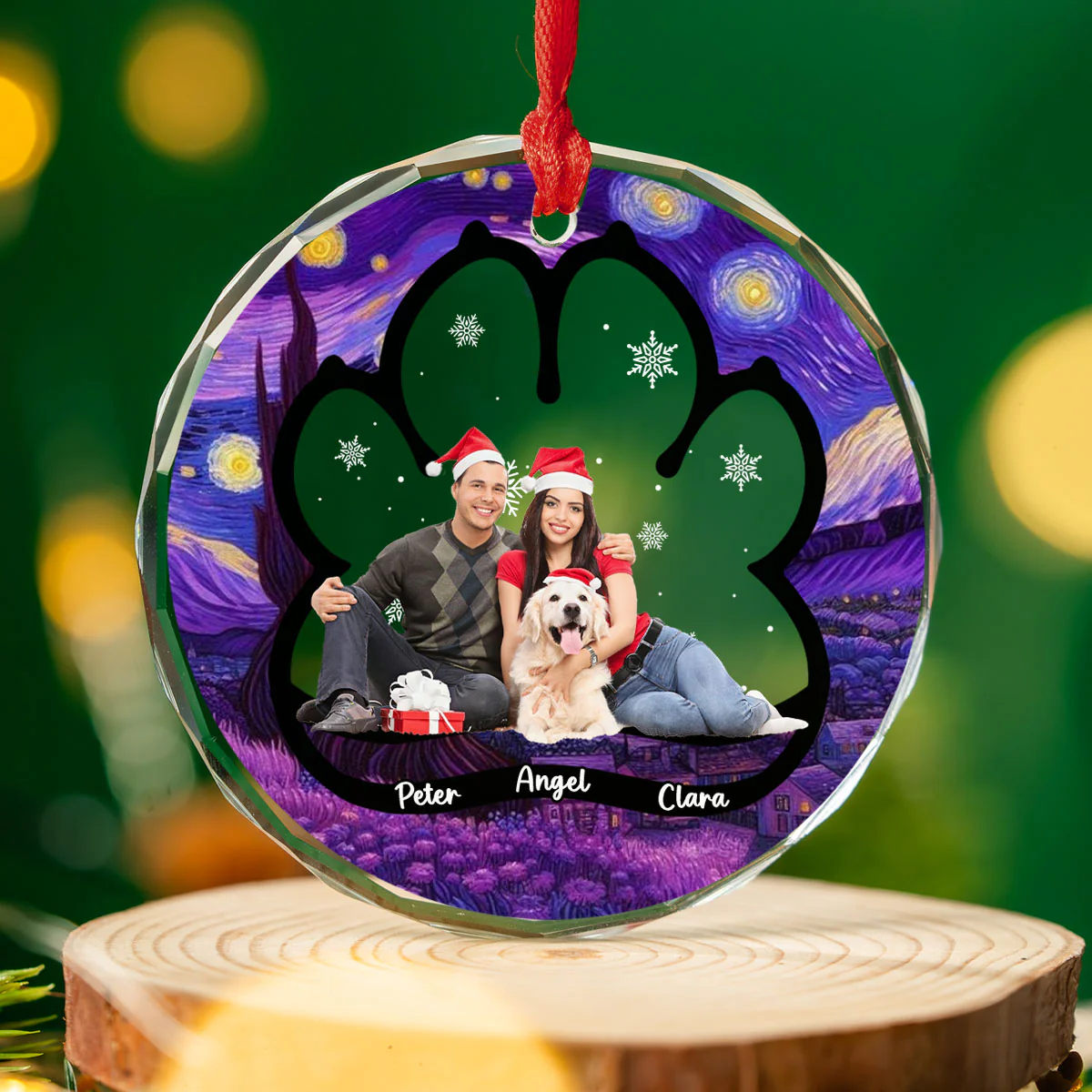 Here With Each Other Photo - Personalized Custom Glass Ornament - Image 4