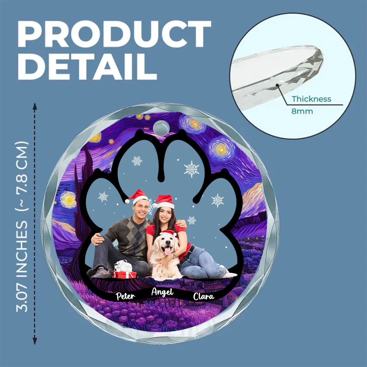 Here With Each Other Photo - Personalized Custom Glass Ornament - Image 5