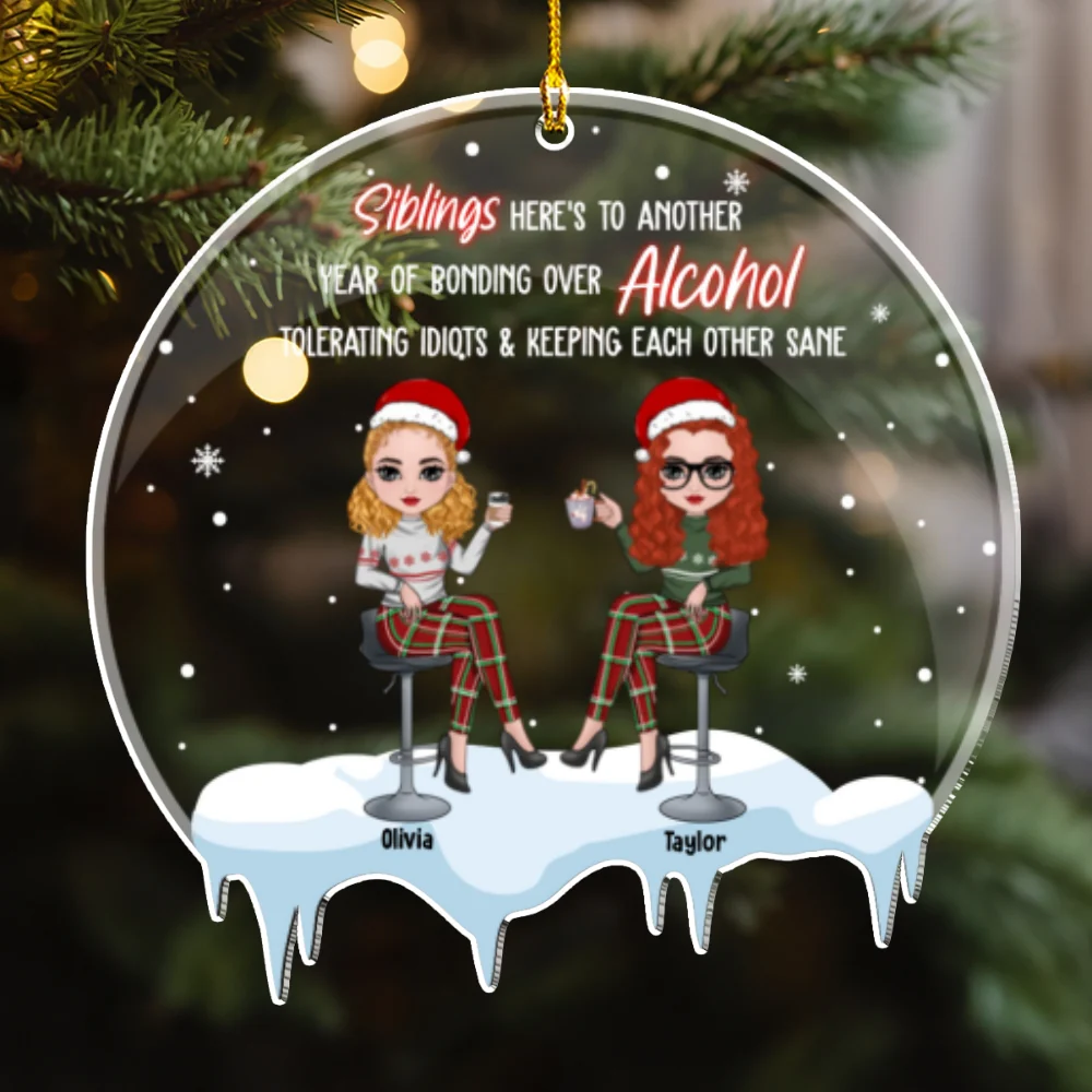 Here's To Another Year - Personalized Custom Acrylic Ornament - Image 5