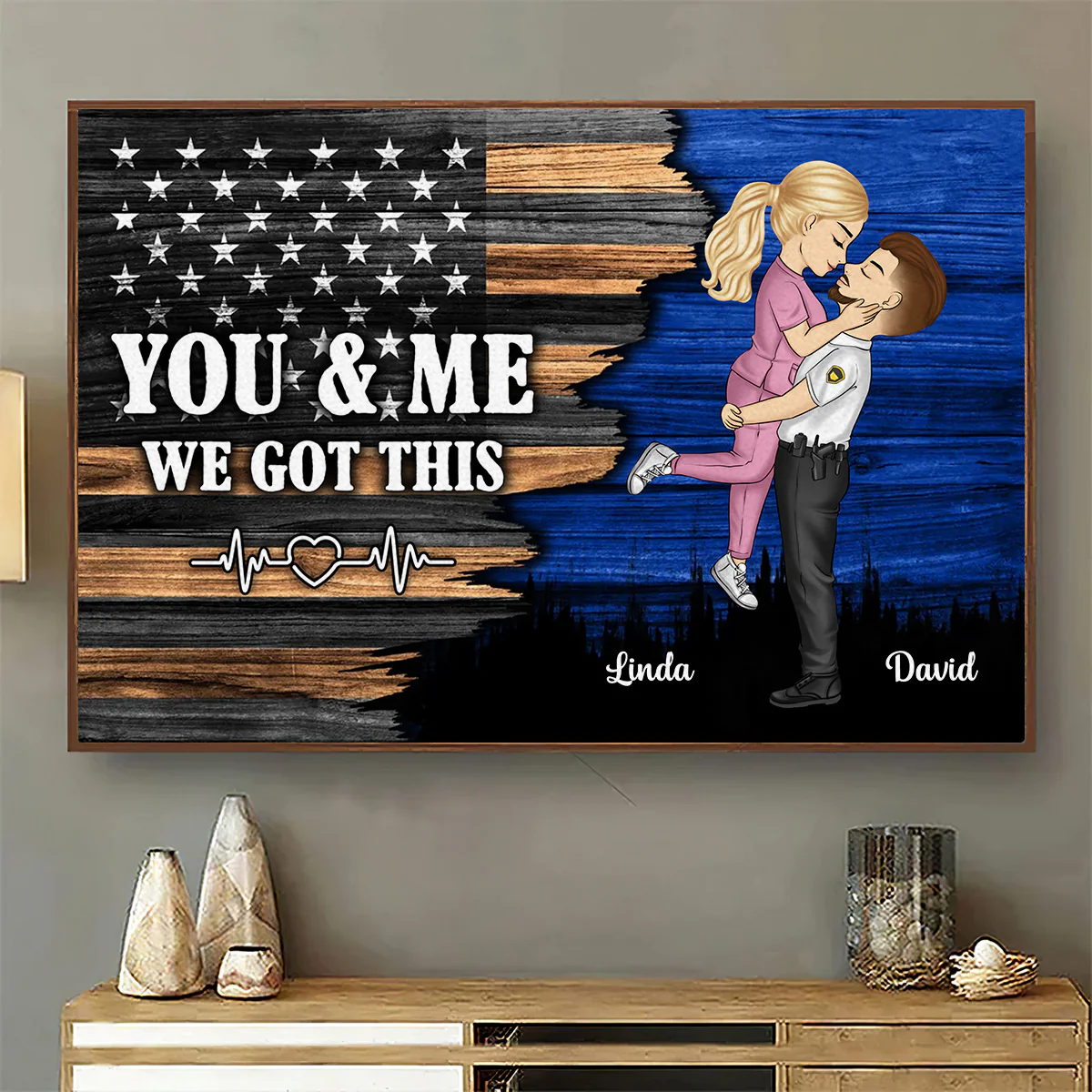 Hero Couple Kissing - Personalized Custom Poster