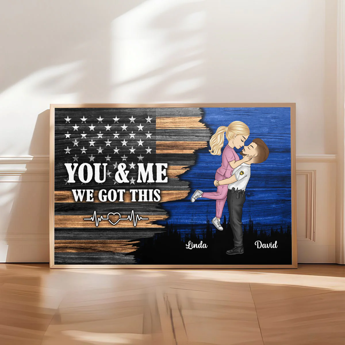 Hero Couple Kissing - Personalized Custom Poster - Image 2