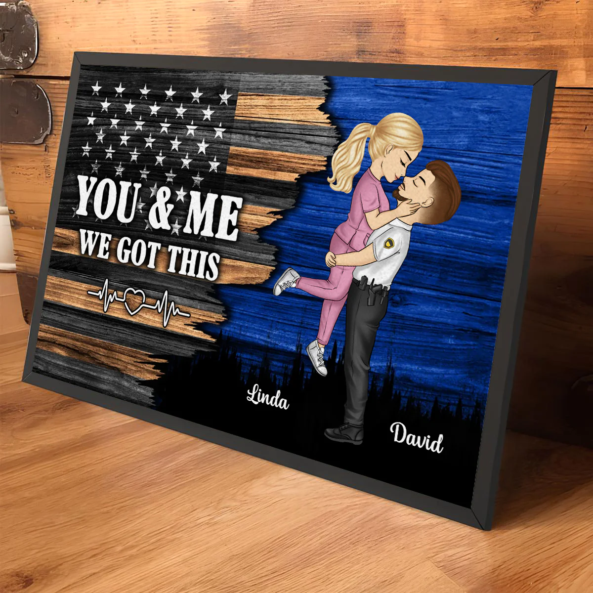 Hero Couple Kissing - Personalized Custom Poster - Image 3