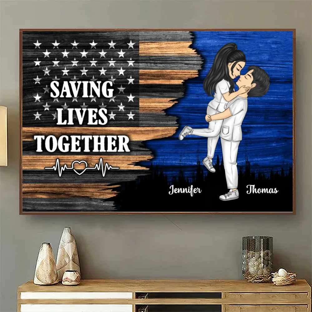 Hero Couple Kissing - Personalized Custom Poster - Image 7
