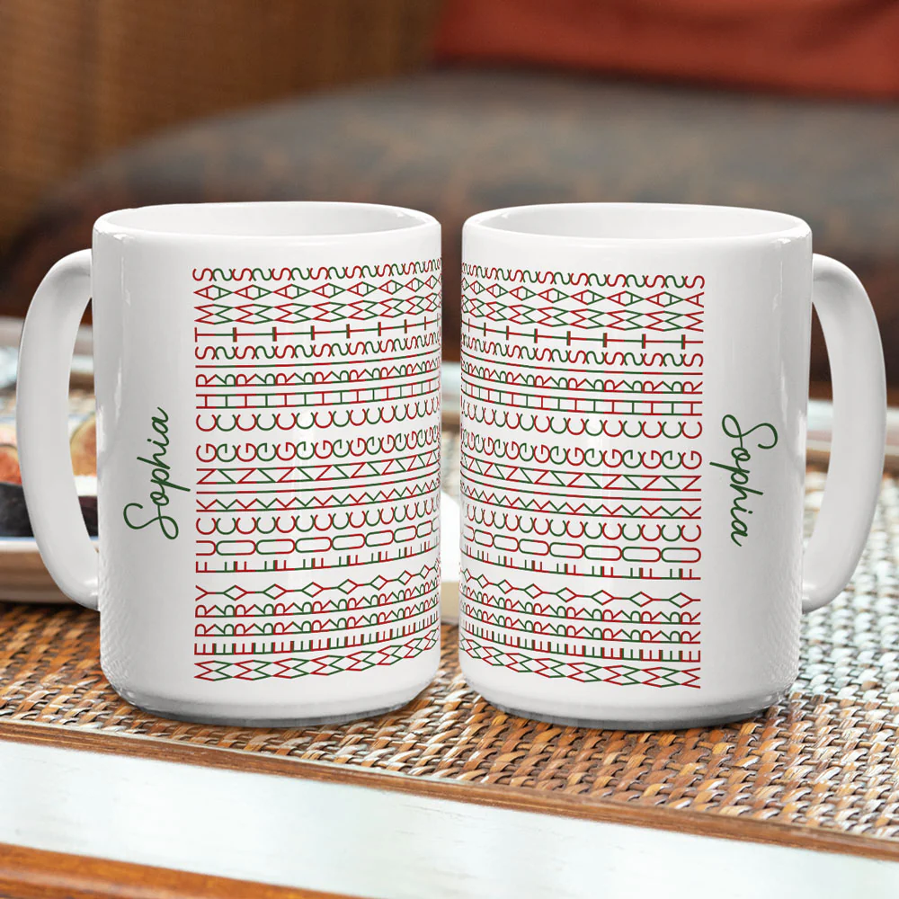 Hidden Swear Words Naughty Christmas - Personalized Custom Mug - Image 6