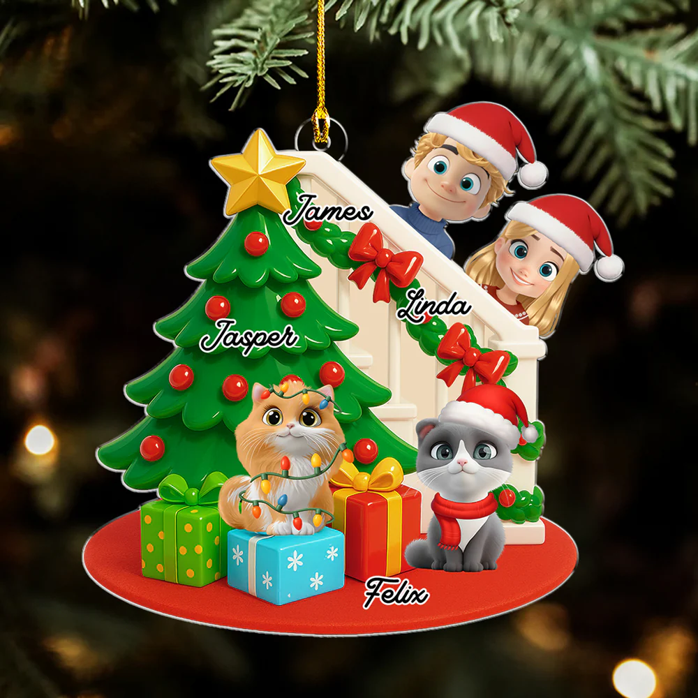 Hide And Seek - Personalized Custom 3D Effect Acrylic Ornament - Image 4