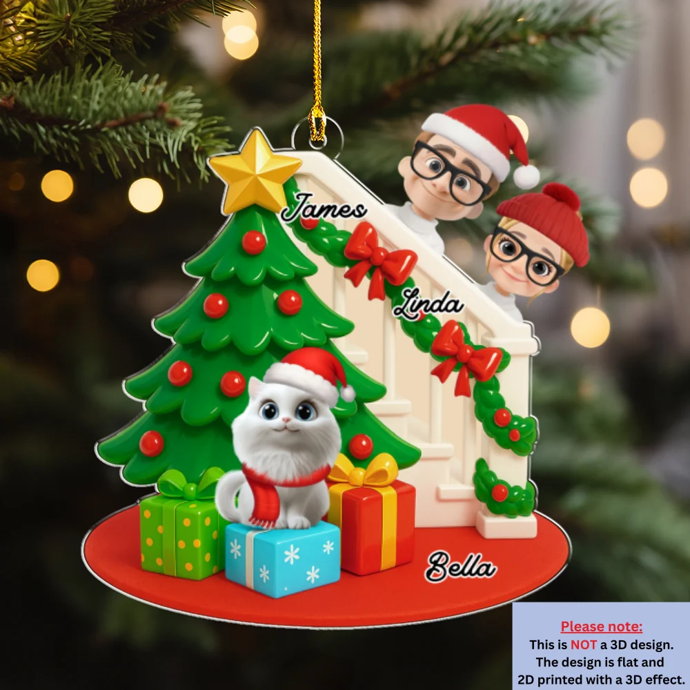 Hide And Seek - Personalized Custom 3D Effect Acrylic Ornament - Image 7