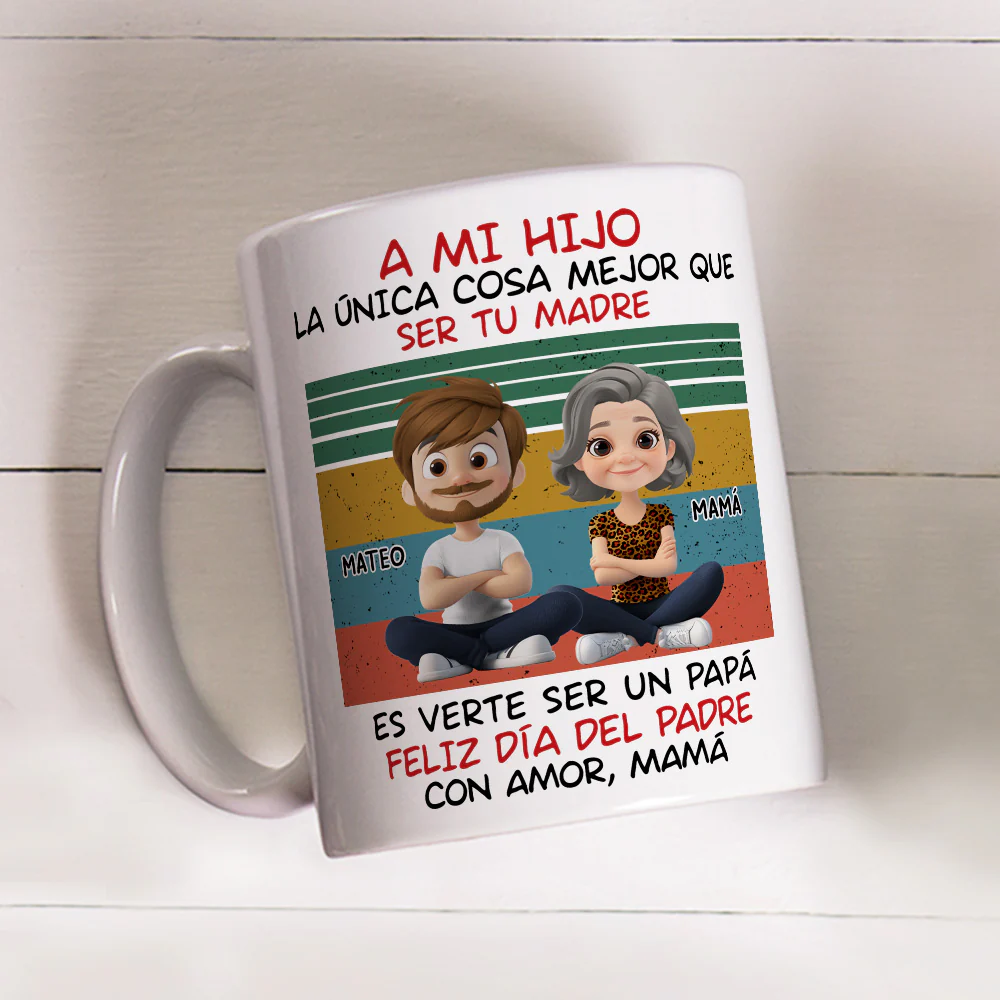 Hijo Increíble Mejor Papá - Taza Personalizada de Café - Image 2