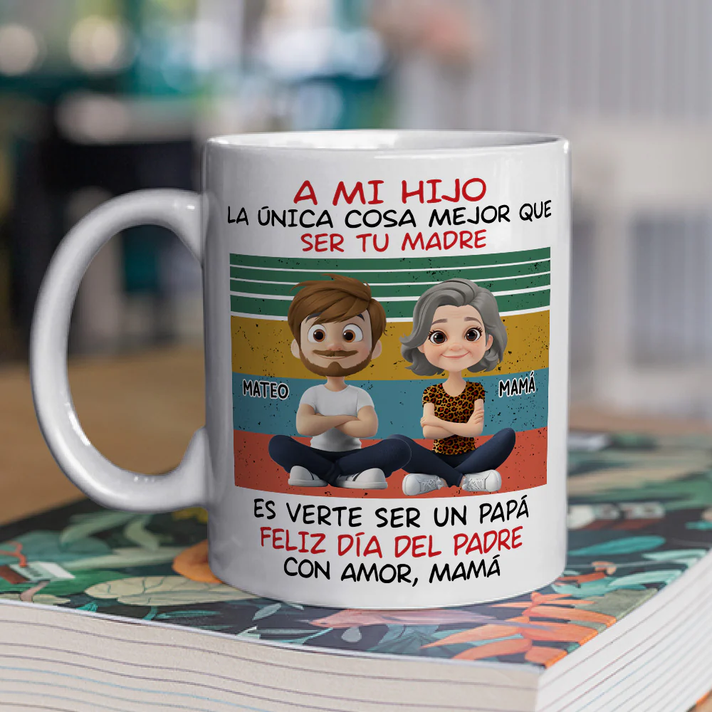 Hijo Increíble Mejor Papá - Taza Personalizada de Café - Image 4