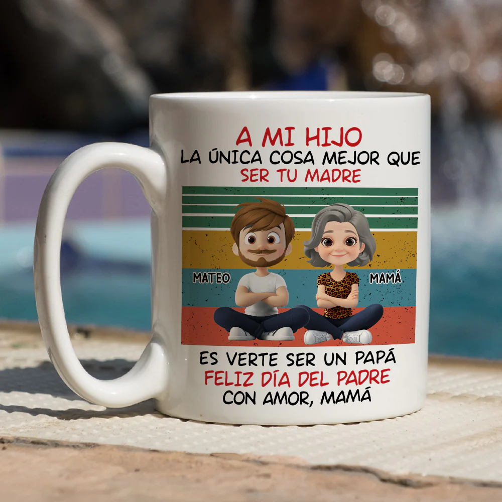Hijo Increíble Mejor Papá - Taza Personalizada de Café - Image 7