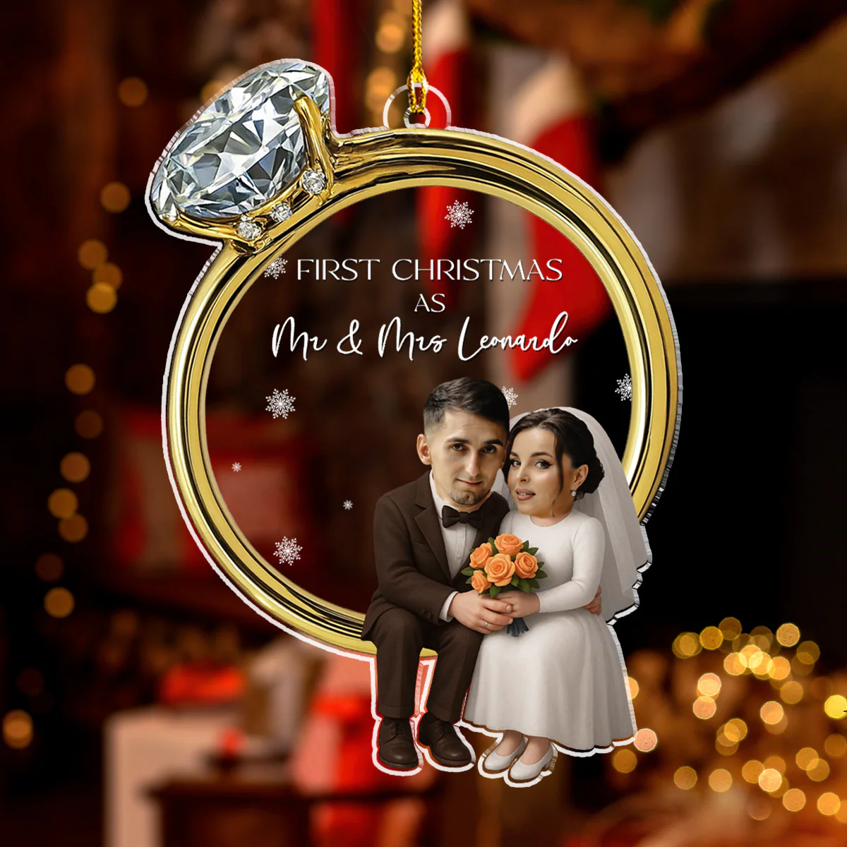 His And Hers Wedding - Personalized Custom Acrylic Ornament - Image 4