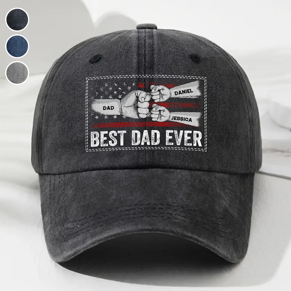 His Strength Begins With Love - Personalized Custom Vintage Washed Denim Cap - Image 7
