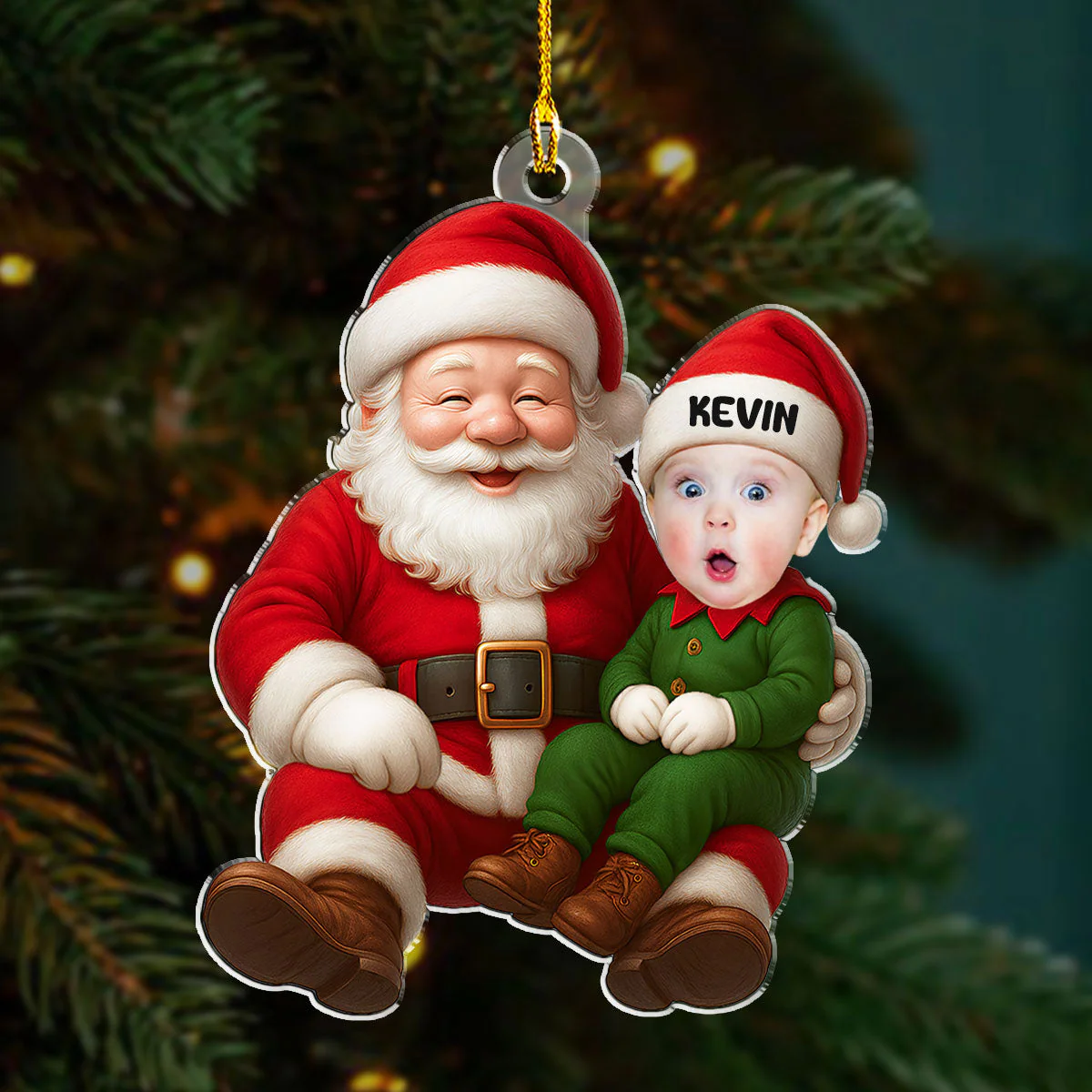 Ho Ho Ho Baby - Personalized Custom Acrylic Ornament - Image 2