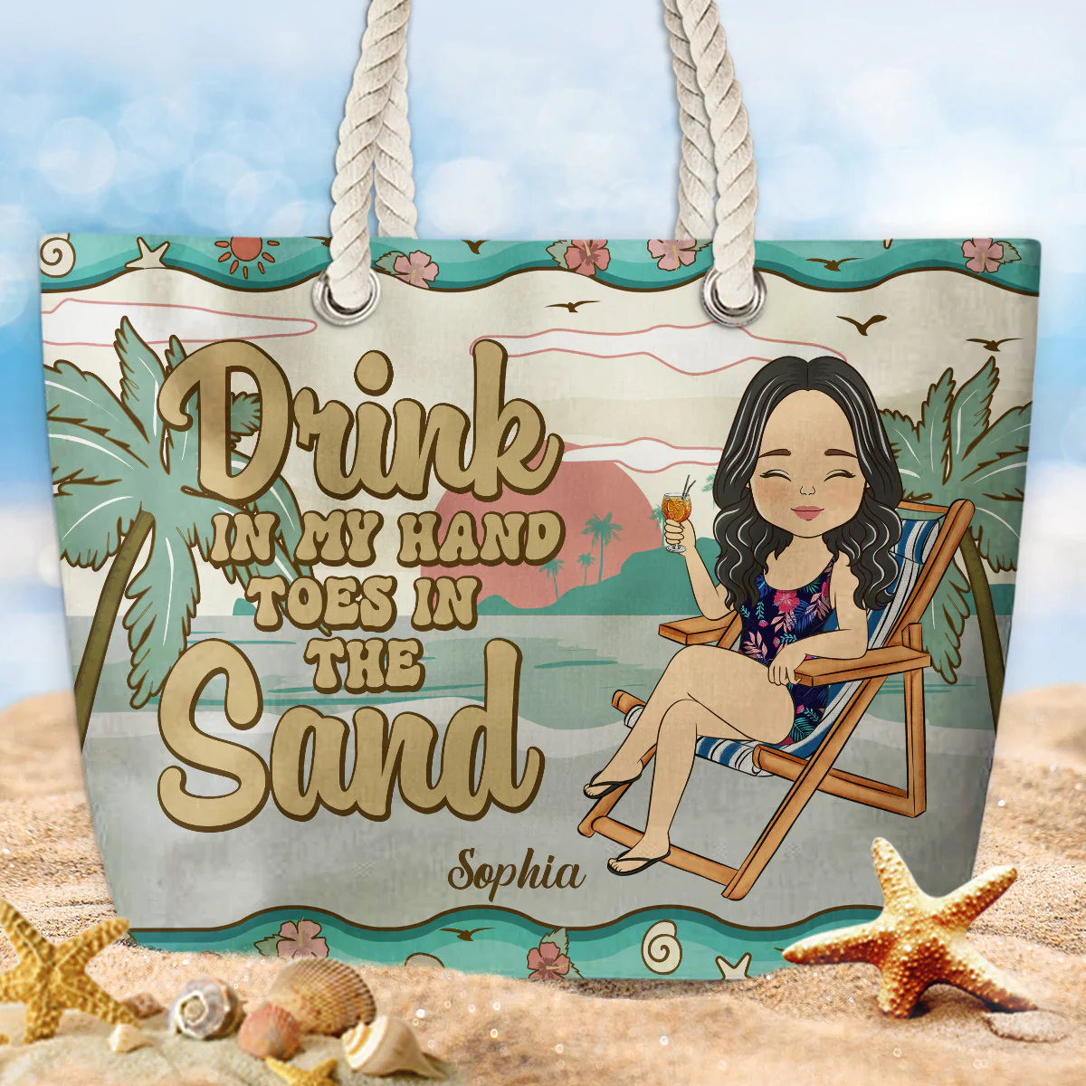 Hola Beaches- Personalized Beach Bag - Image 2