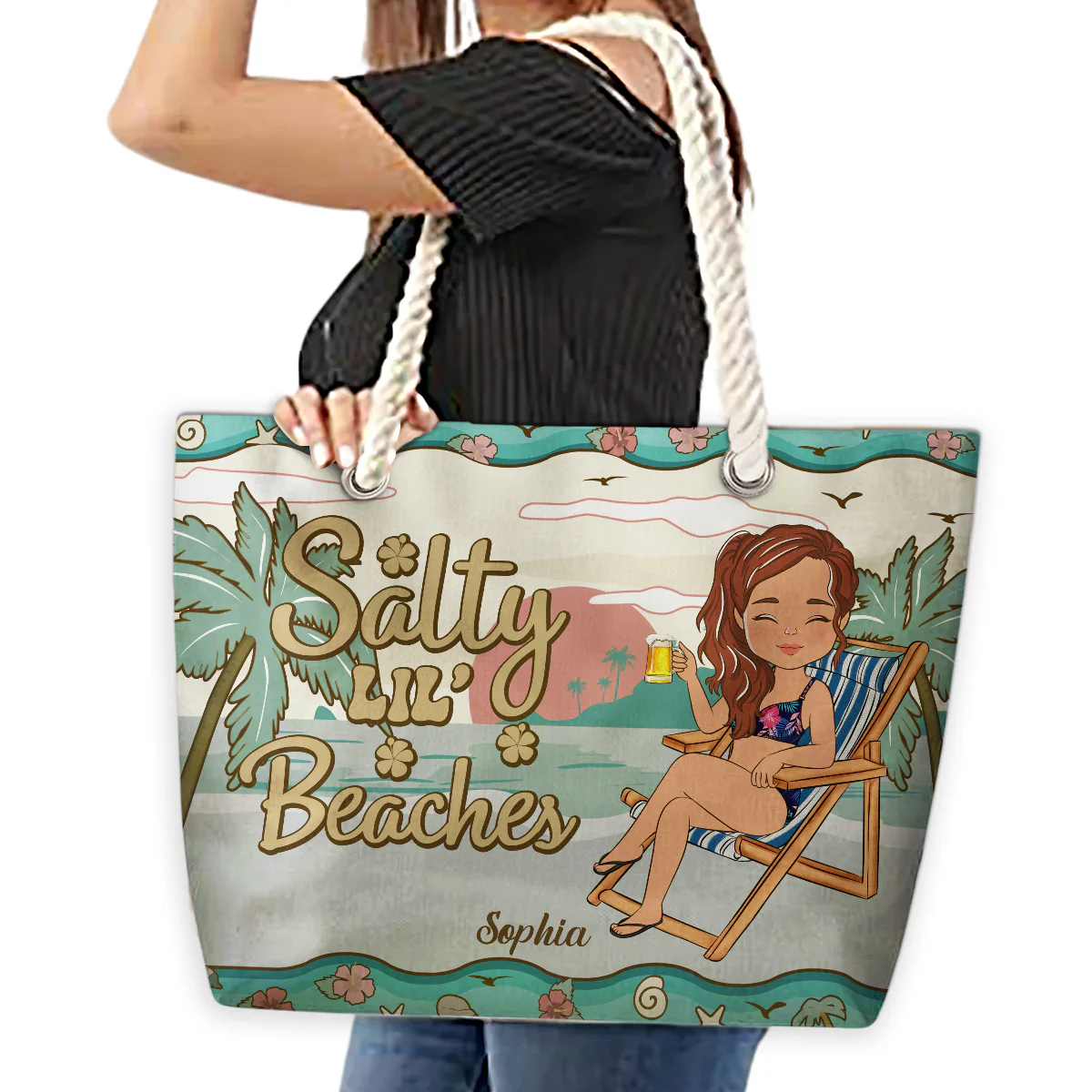 Hola Beaches- Personalized Beach Bag - Image 5