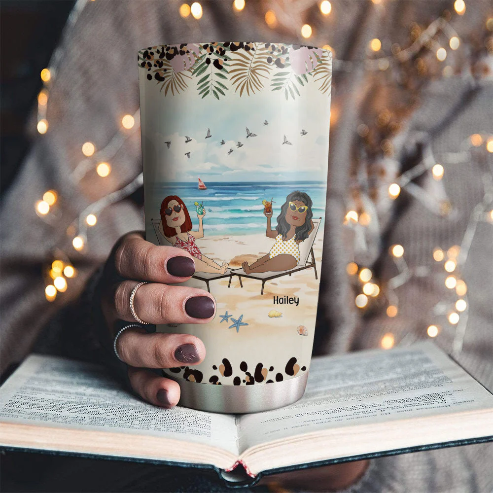 Hola Beaches - Personalized Custom Tumbler - Image 3