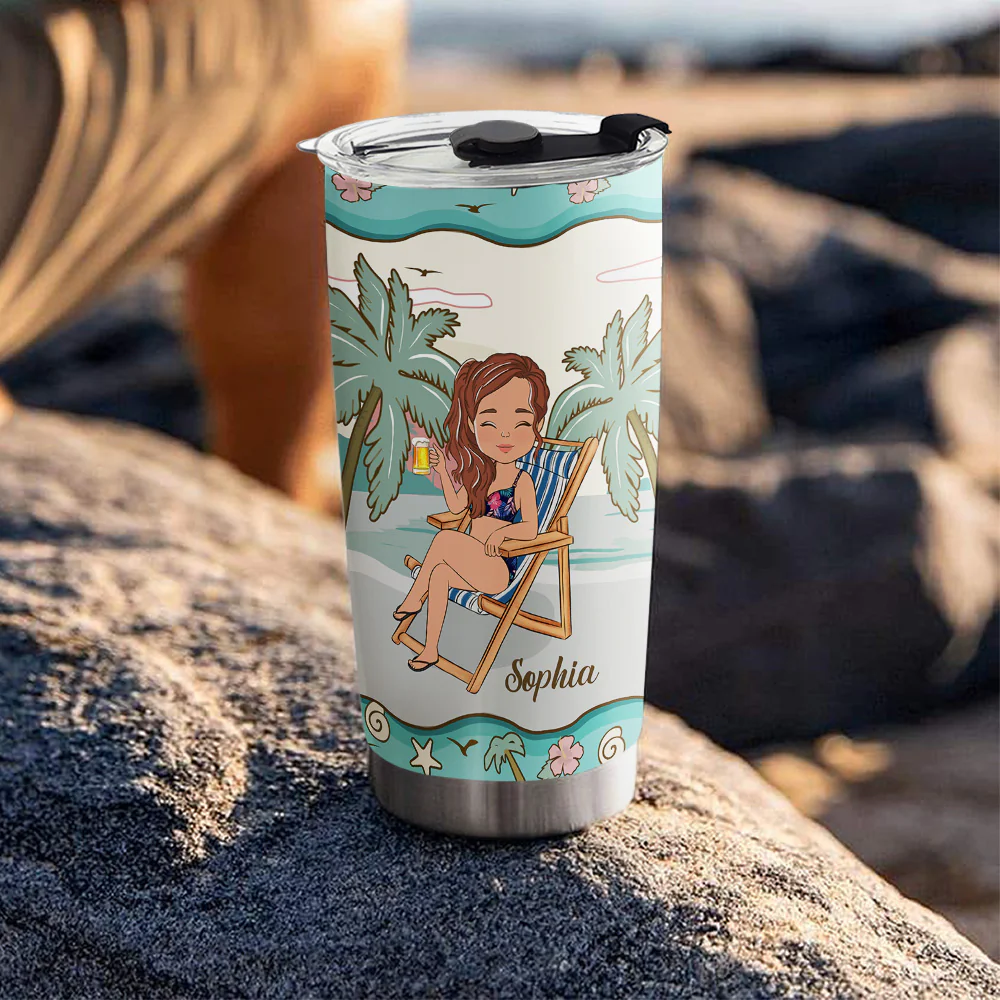 Hola Beaches Ver 2 - Personalized Custom Tumbler - Image 3