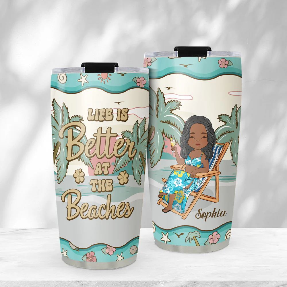 Hola Beaches Ver 2 - Personalized Custom Tumbler - Image 4