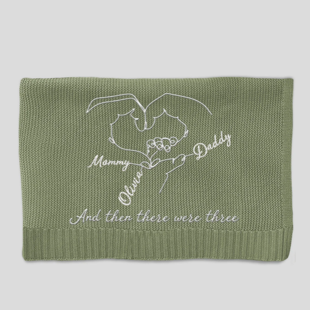 Hold Hands - Personalized Custom Embroidered Knitted Baby Blanket - Image 10
