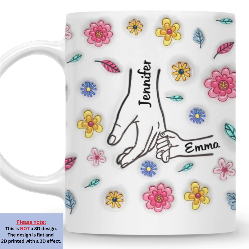 Hold My Hand And My Heart - Personalized Custom 3D Inflated Effect Mug - Image 7