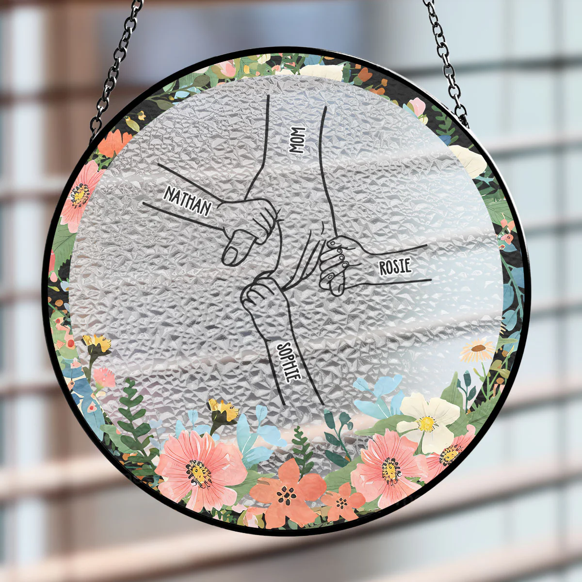 Hold My Hand Forever - Personalized Custom Window Hanging Suncatcher - Image 4