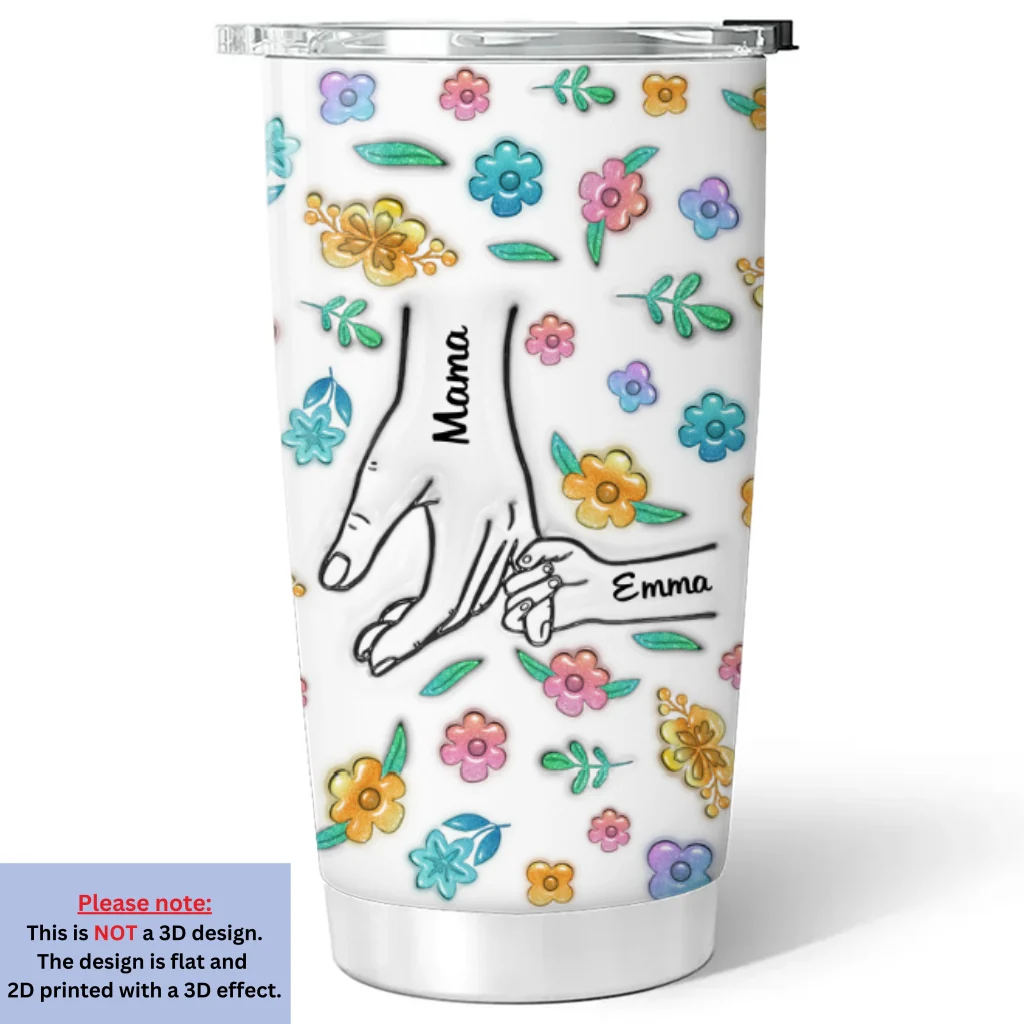Hold My Hand Hold My Heart - Personalized Custom 3D Inflated Effect Tumbler - Image 7