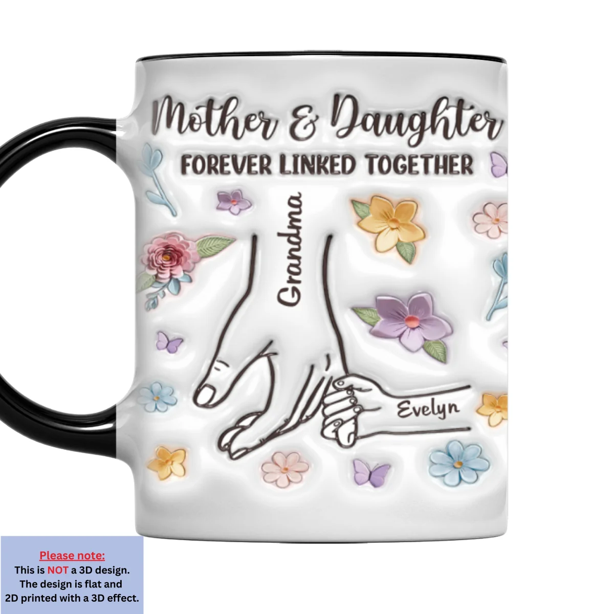 Hold My Hand - Personalized Custom 3D Inflated Effect Accent Mug - Image 5