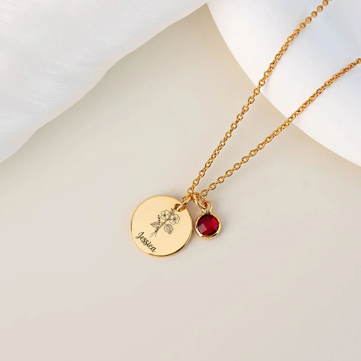 Hold My Hand - Personalized Custom Birthstone Necklace With Message Card - Image 4