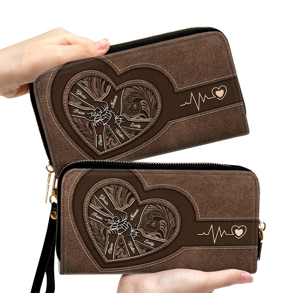 Hold My Hand - Personalized Custom Leather Wallet - Image 4