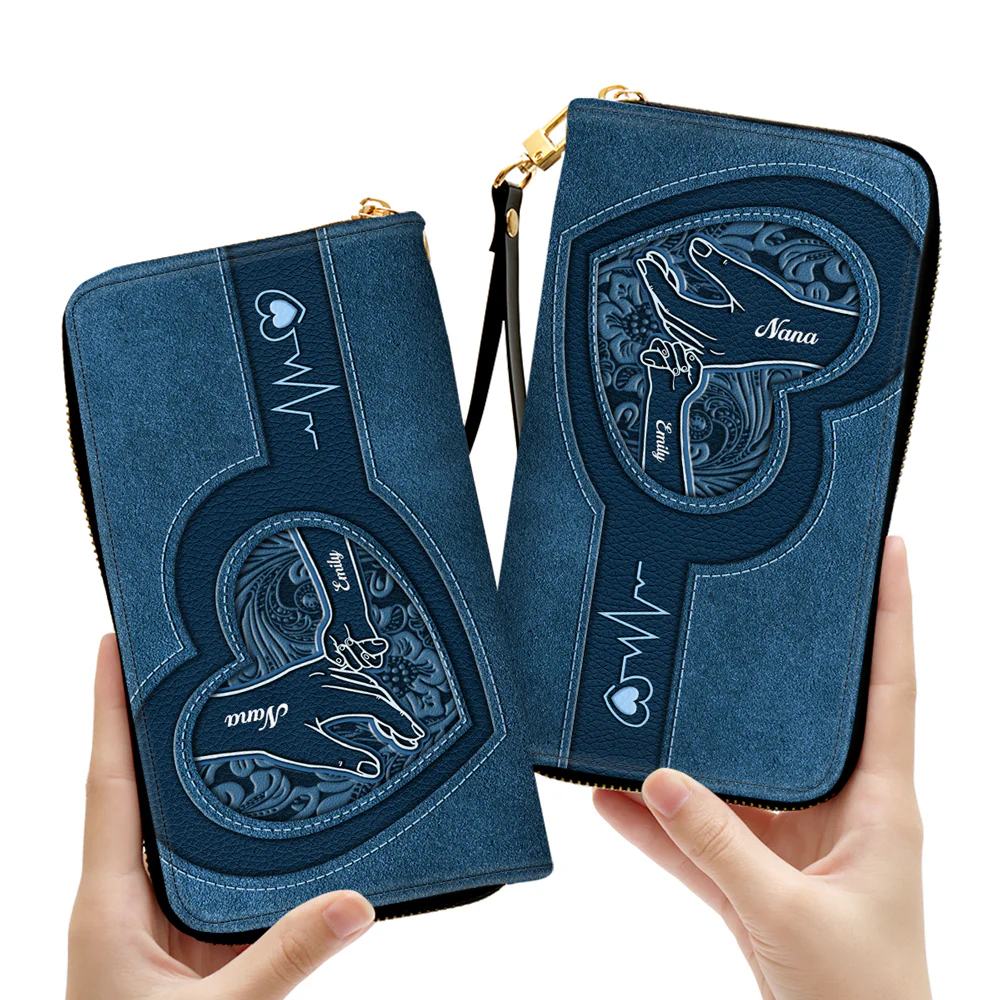 Hold My Hand - Personalized Custom Leather Wallet - Image 5