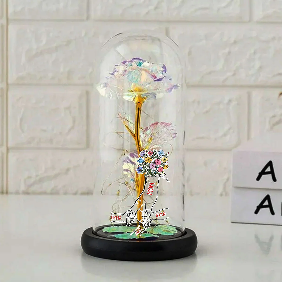 Hold My Hand - Personalized Custom Sparkly Rose - Image 4