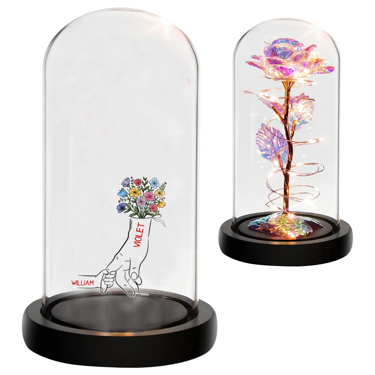 Hold My Hand - Personalized Custom Sparkly Rose - Image 7