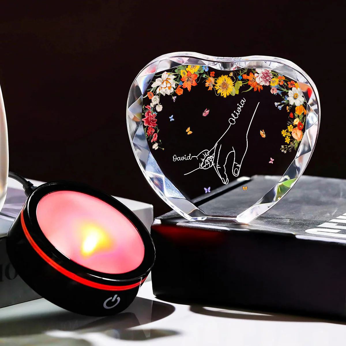 Hold Our Hand - Personalized Custom Crystal Led Light - Image 4
