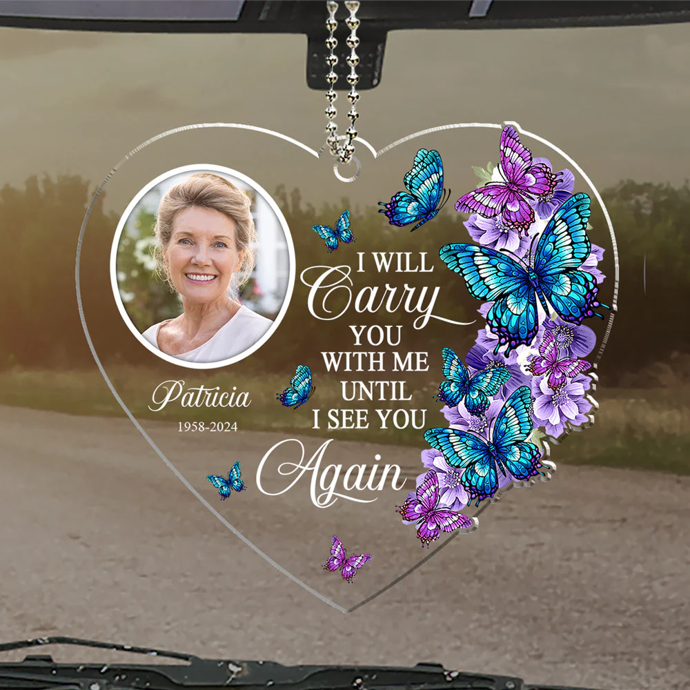 Hold You In My Heart - Personalized Acrylic Car Ornament - Image 3