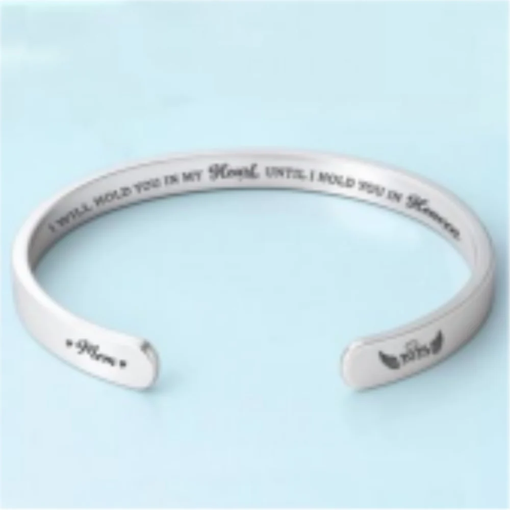 Hold You In My Heart - Personalized Custom Bracelet Cuff - Image 6