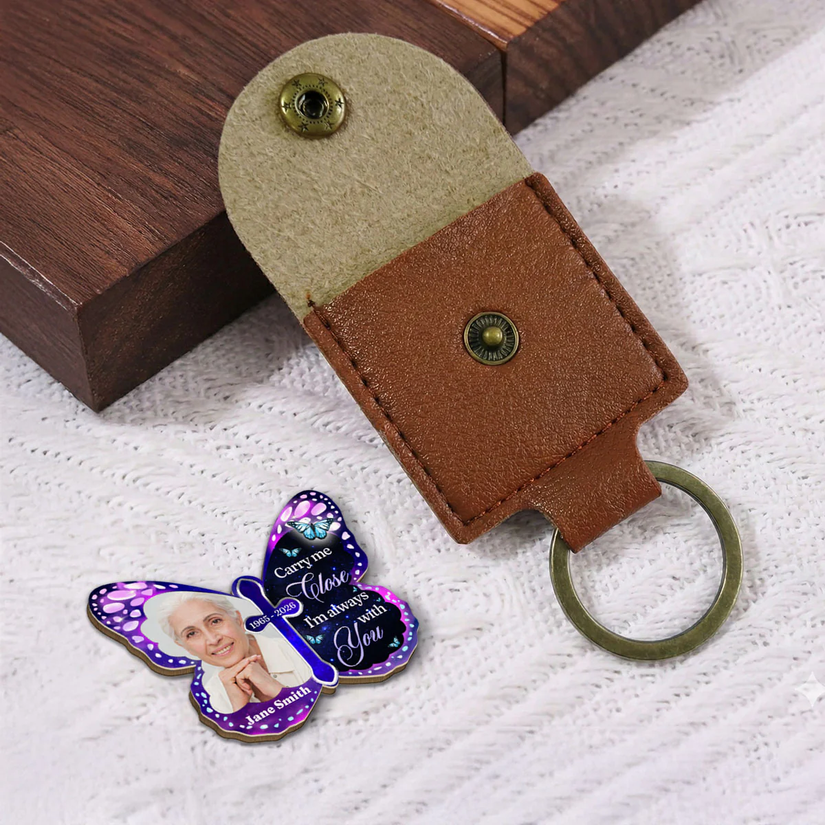 Your Wings Were Ready - Personalized Custom Wooden Pocket Hug - Image 2