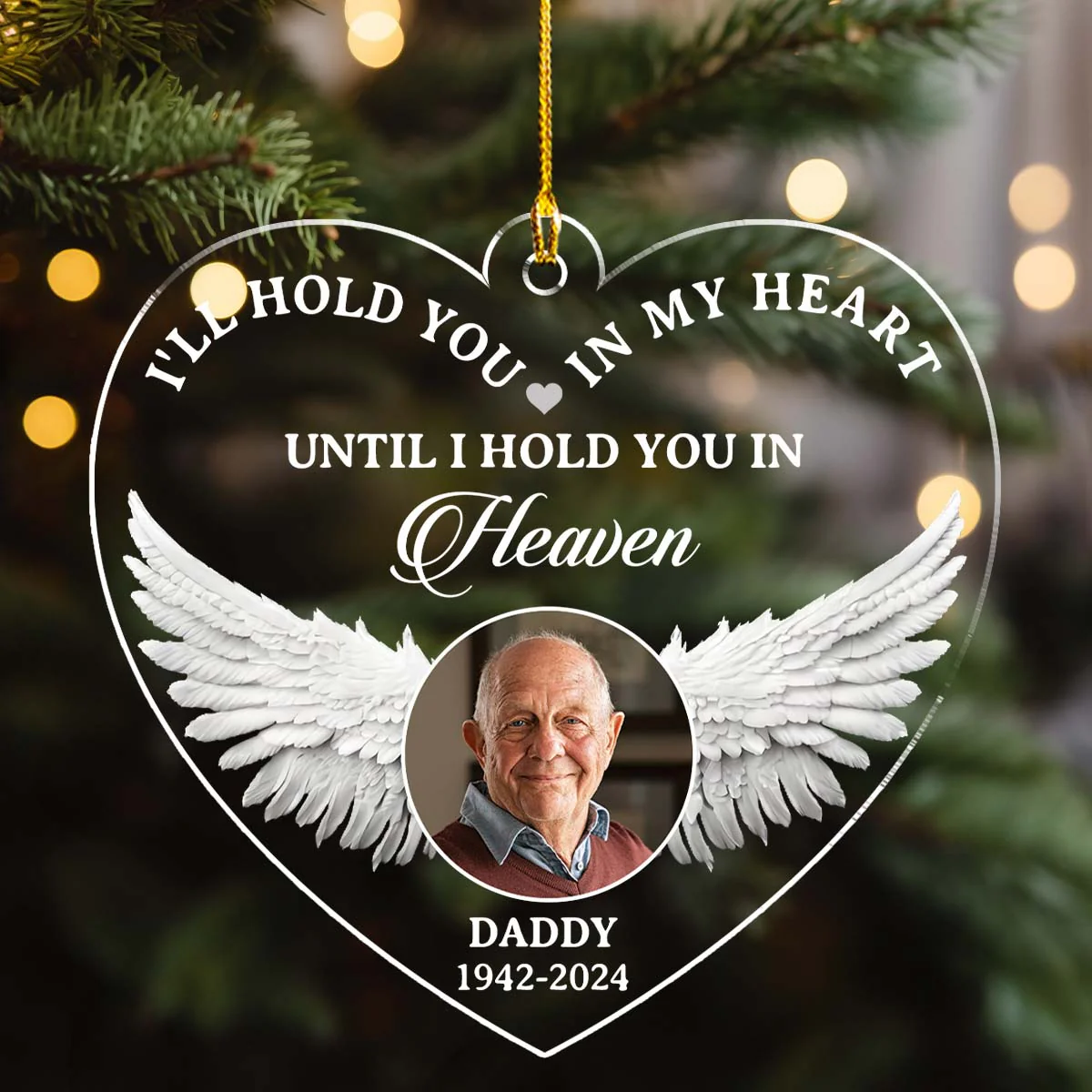 Hold You - Personalized Custom Acrylic Ornament - Image 4