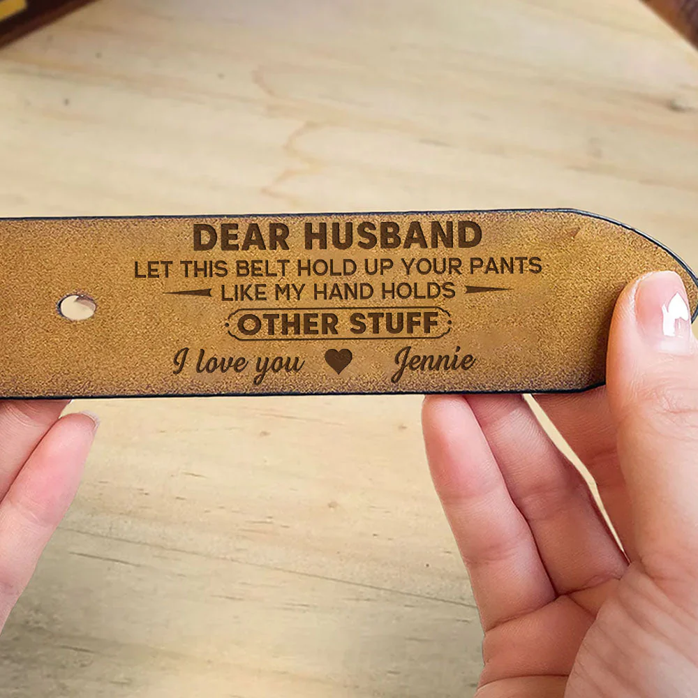 Hold Your Stuff - Personalized Engraved Leather Belt - Image 5