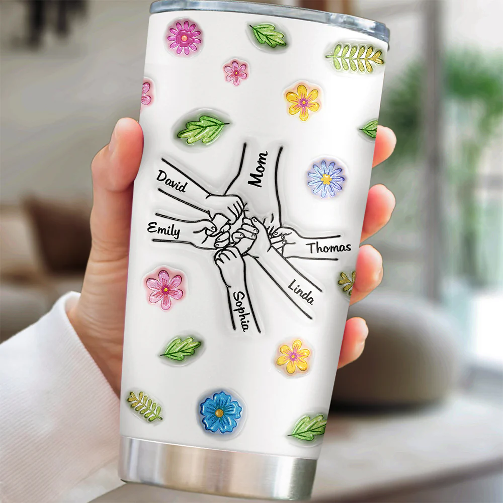 Holding Hands Forever - Personalized Custom 3D Inflated Effect Tumbler - Image 2
