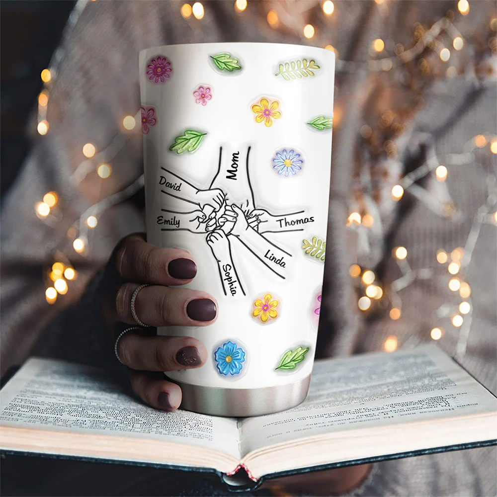 Holding Hands Forever - Personalized Custom 3D Inflated Effect Tumbler - Image 3