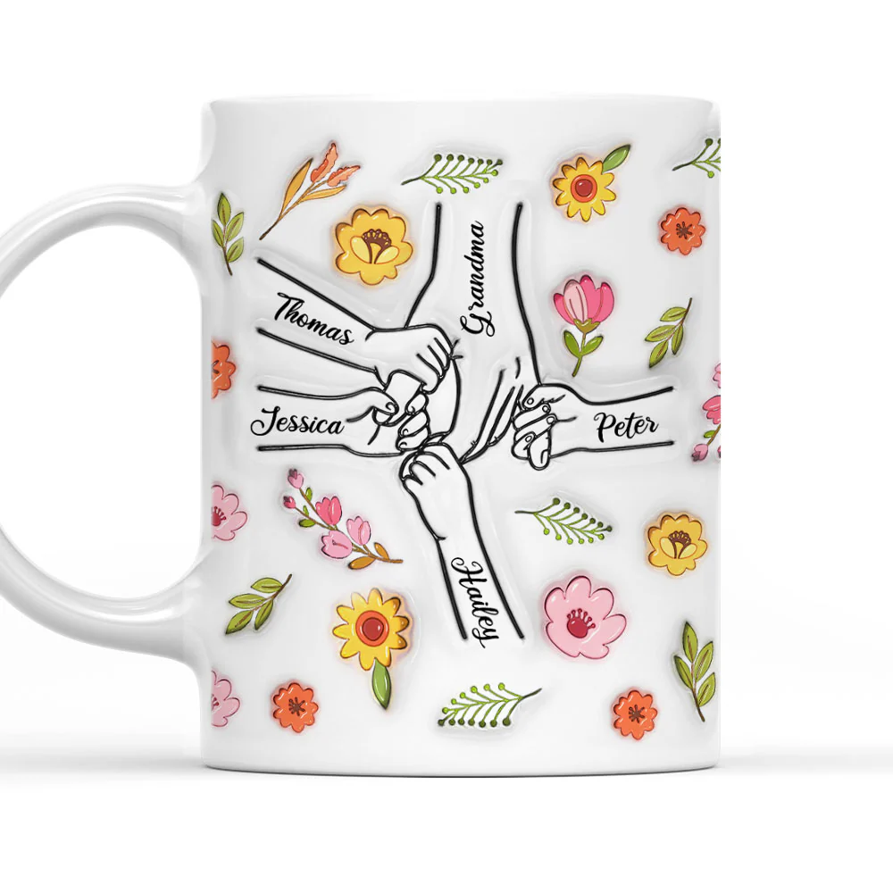 Holding Hands Grandma - Personalized Custom 3D Inflated Effect Mug