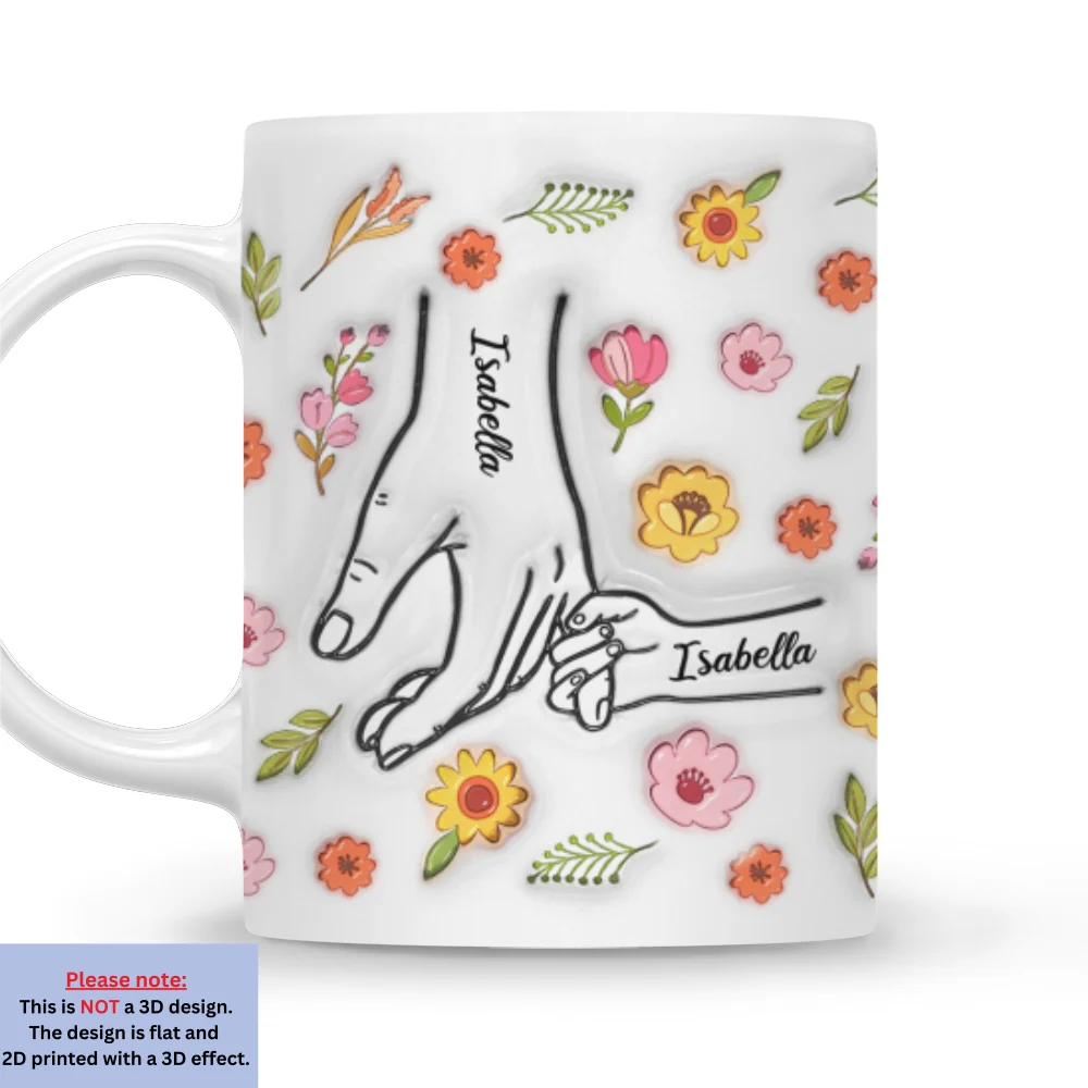 Holding Hands Grandma - Personalized Custom 3D Inflated Effect Mug - Image 8