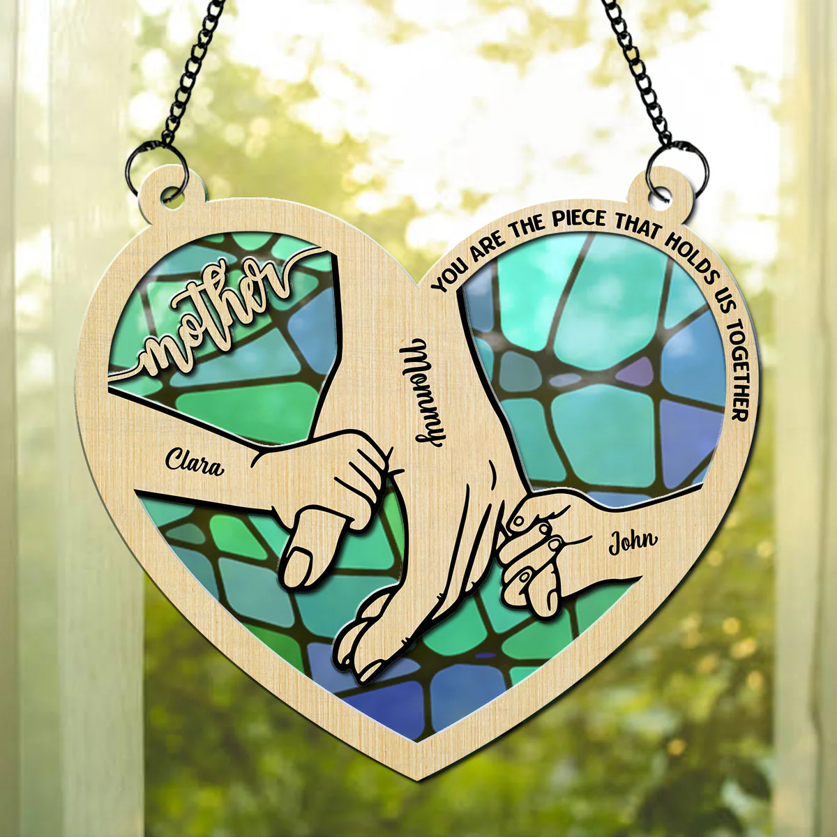 Holding Hands - Personalized Custom Suncatcher - Image 2
