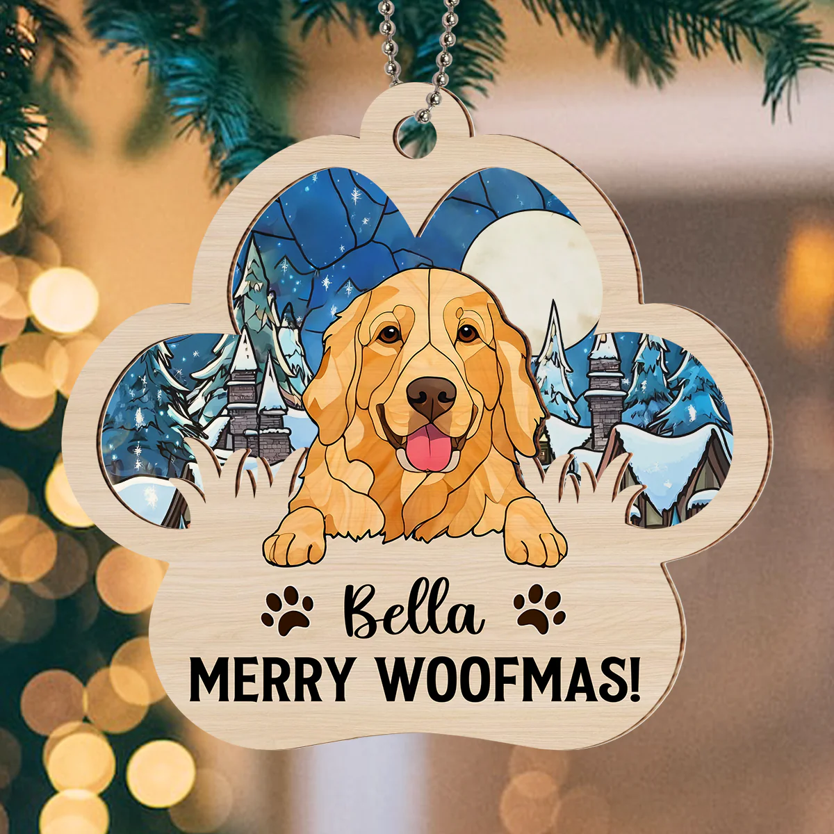 Holiday Cheer - Personalized Custom Suncatcher Ornament - Image 2