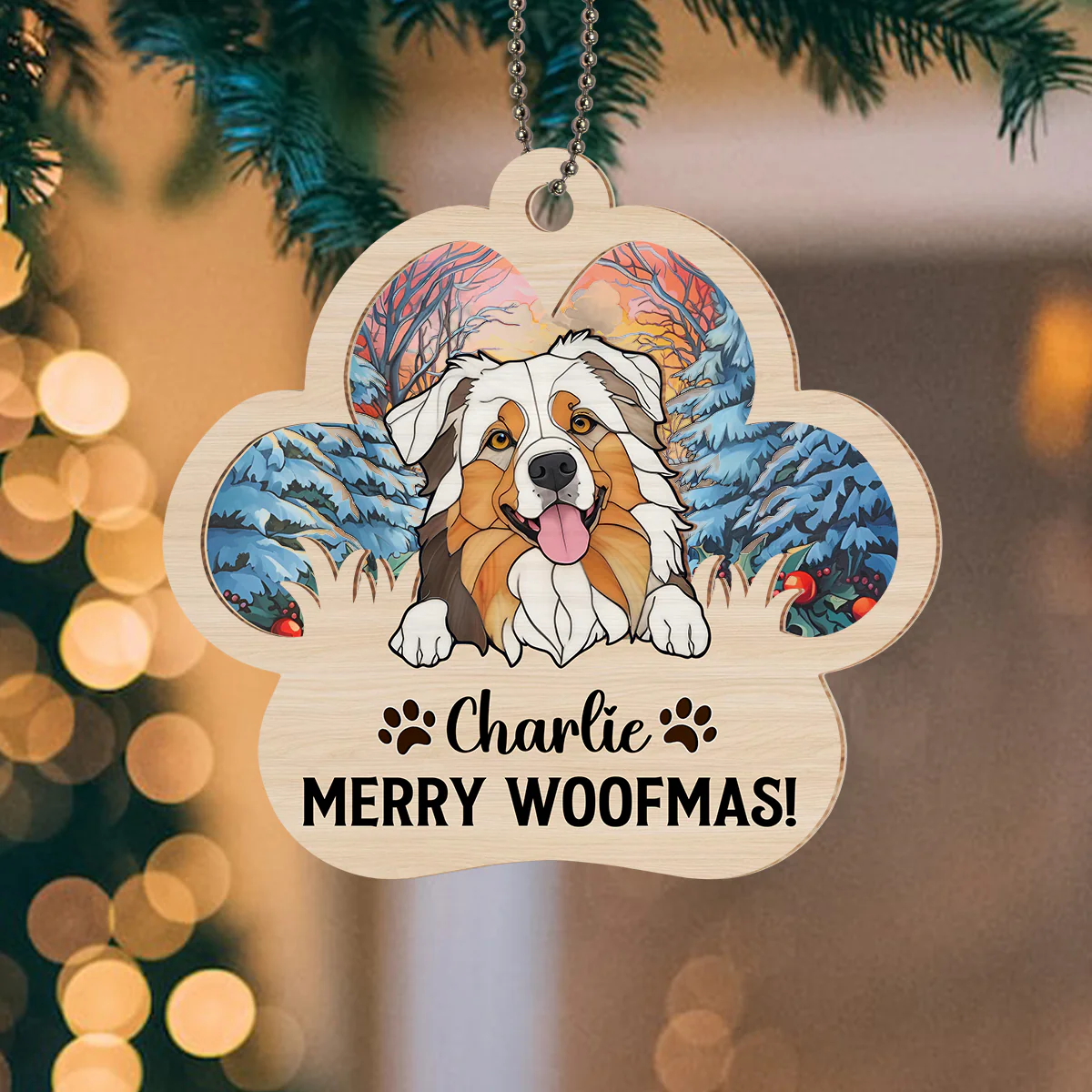 Holiday Cheer - Personalized Custom Suncatcher Ornament - Image 4