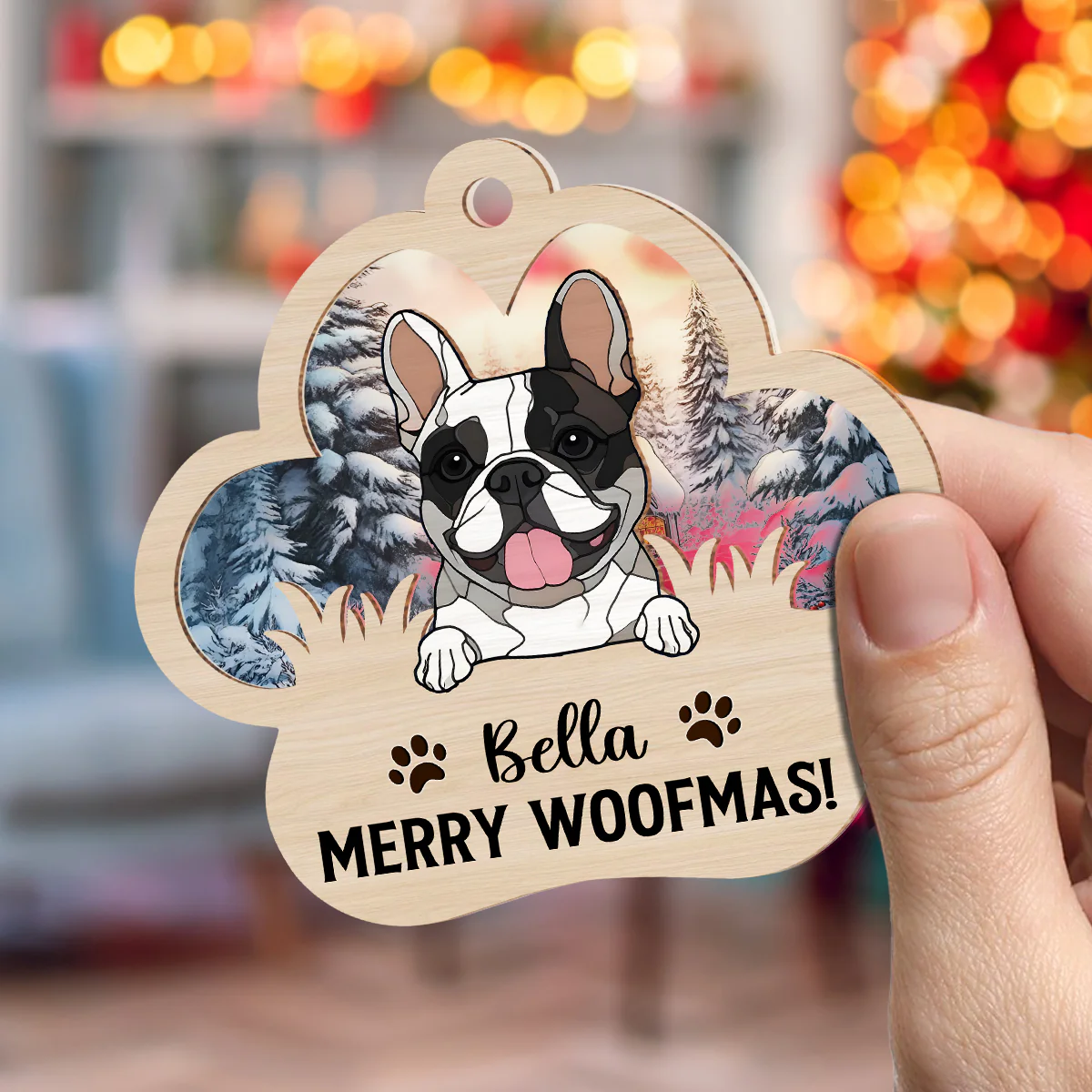 Holiday Cheer - Personalized Custom Suncatcher Ornament - Image 5