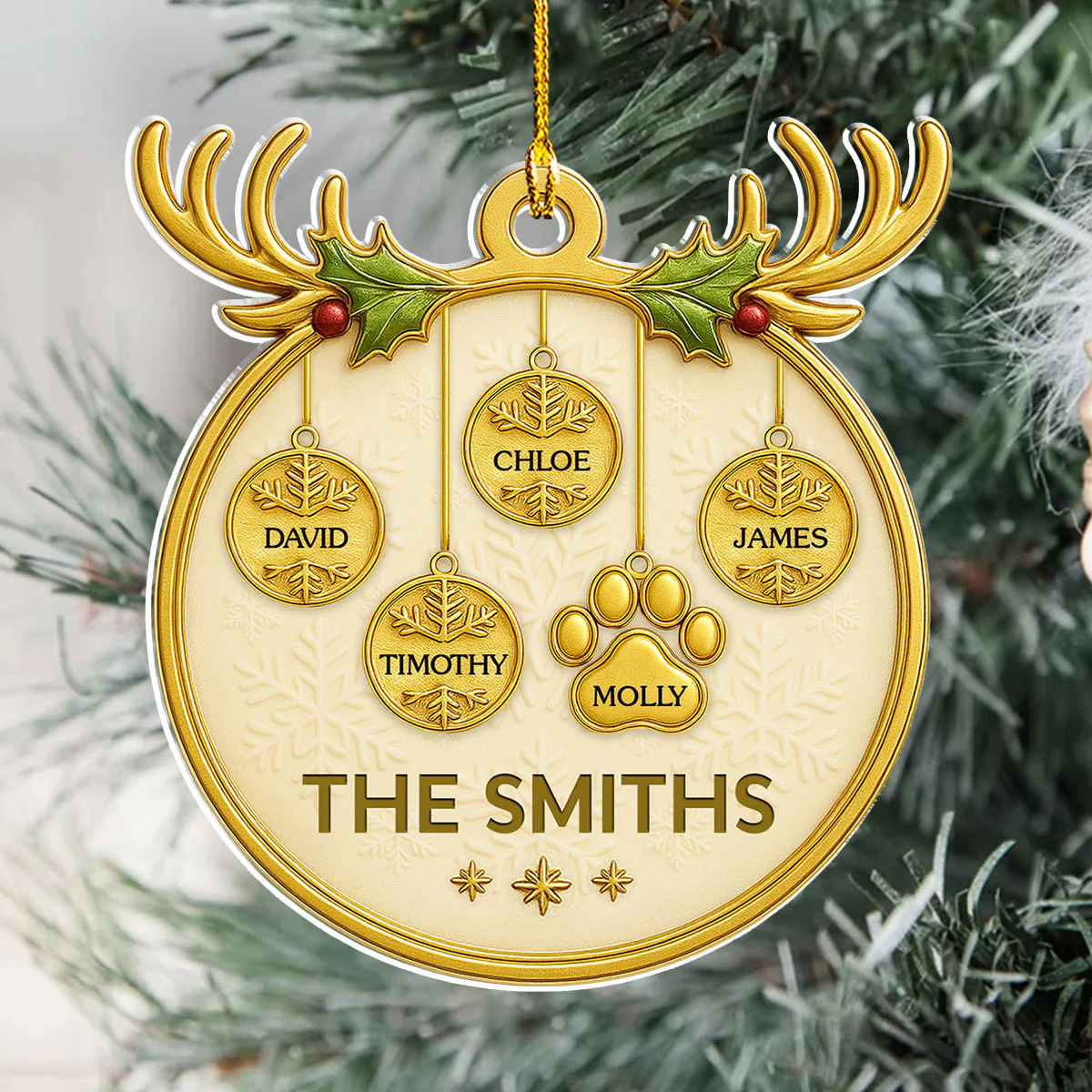 Holiday Family - Personalized Custom Acrylic Ornament - Image 4
